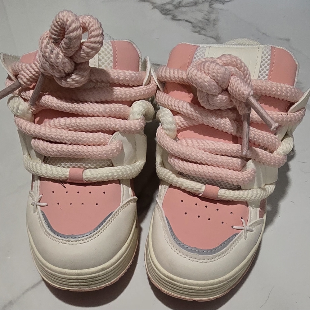 Pink and White Sneakers